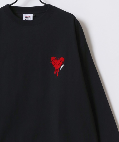 VISION STREET WEAR(ヴィジョンストリートウェア)の「VISION STREET WEAR/ヴィジョンストリートウェア LOGO HEART GHOST LS TEE/オーバーサイズ 袖プリント バックプリント ロゴ ワンポイント刺繍 ロングスリーブTシャツ/ロンT/レディース メンズ(Tシャツ/カットソー・メンズ・ブラック/ブラック系その他2/ブラック系その他/ホワイト系その他2/ホワイト/ホワイト系その他・M/L/LL)」の12枚目の写真