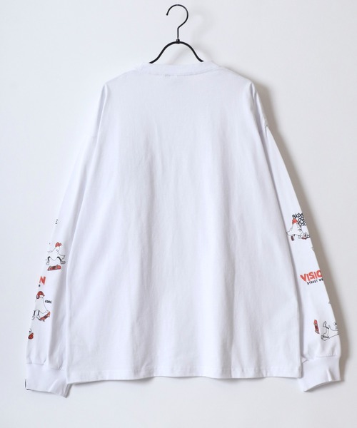 VISION STREET WEAR(ヴィジョンストリートウェア)の「VISION STREET WEAR/ヴィジョンストリートウェア LOGO HEART GHOST LS TEE/オーバーサイズ 袖プリント バックプリント ロゴ ワンポイント刺繍 ロングスリーブTシャツ/ロンT/レディース メンズ(Tシャツ/カットソー・メンズ・ブラック/ブラック系その他2/ブラック系その他/ホワイト系その他2/ホワイト/ホワイト系その他・M/L/LL)」の20枚目の写真