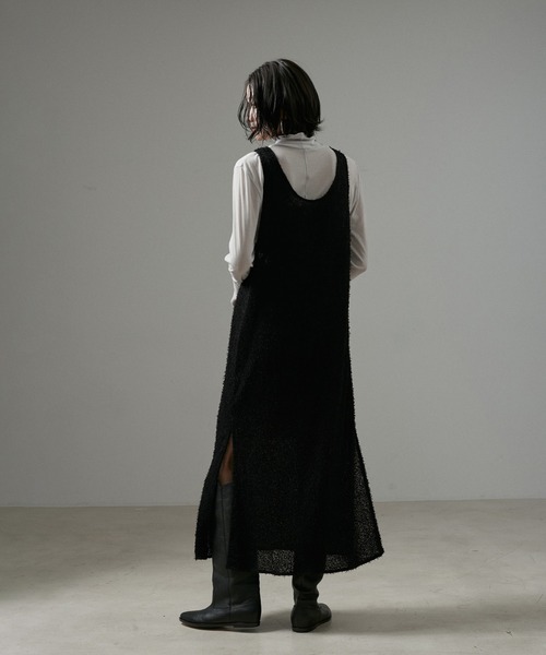 【セール】【WEB限定】カーリーヤーンノースリーブワンピース（ワンピース）｜SALON adam et rope'（サロン アダム エ ロペ）