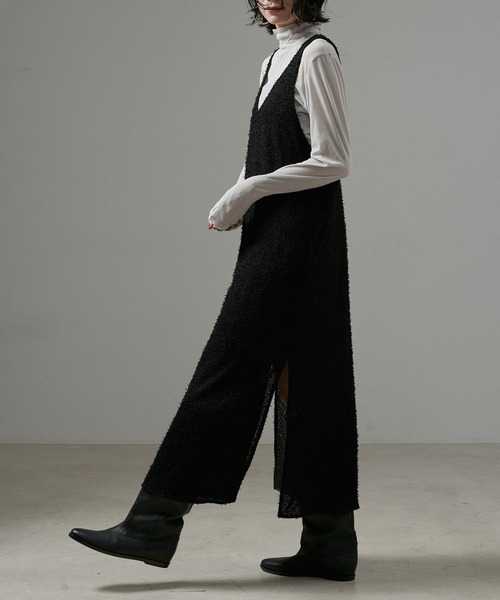 SALON adam et rope'(サロン アダム エ ロペ)の「【WEB限定】カーリーヤーンノースリーブワンピース(ワンピース・レディース・ブラック/オフホワイト・FREE)」の20枚目の写真