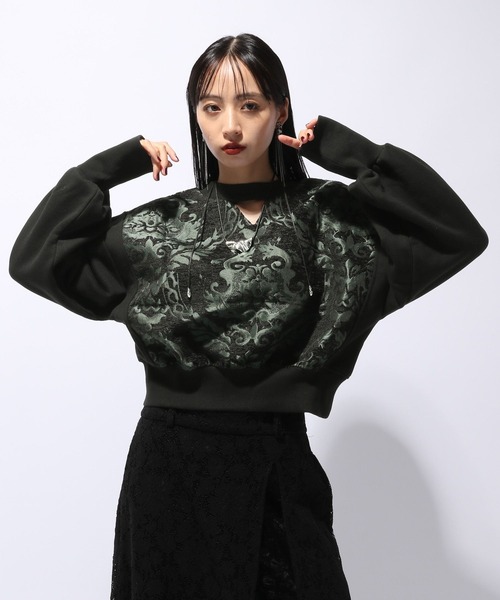 HARE（ハレ）の「2WAYゴブランプルオーバー(HARE)（スウェット・レディース・グリーン/レッド・FREE）」の7枚目の写真