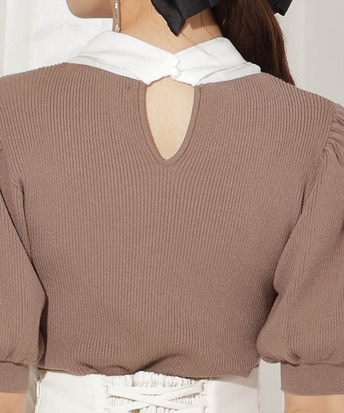 WILLSELECTION（ウィルセレクション）の「シアーリボンパフニット（ニット/セーター・レディース・ブラック/ブルー/ピンク/ブラウン・FREE）」の17枚目の写真