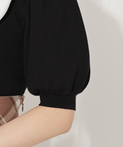 WILLSELECTION（ウィルセレクション）の「シアーリボンパフニット（ニット/セーター・レディース・ブラック/ブルー/ピンク/ブラウン・FREE）」の12枚目の写真