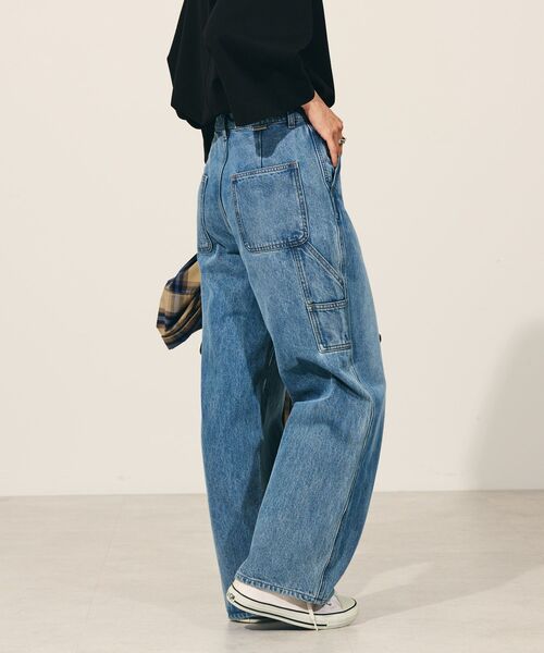 AMERICAN HOLIC（アメリカンホリック）の「ペインターワイドデニム（デニムパンツ・レディース・ライトインディゴブルー・S/M/L/XS）」の5枚目の写真