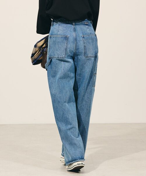 AMERICAN HOLIC（アメリカンホリック）の「ペインターワイドデニム（デニムパンツ・レディース・ライトインディゴブルー・S/M/L/XS）」の6枚目の写真