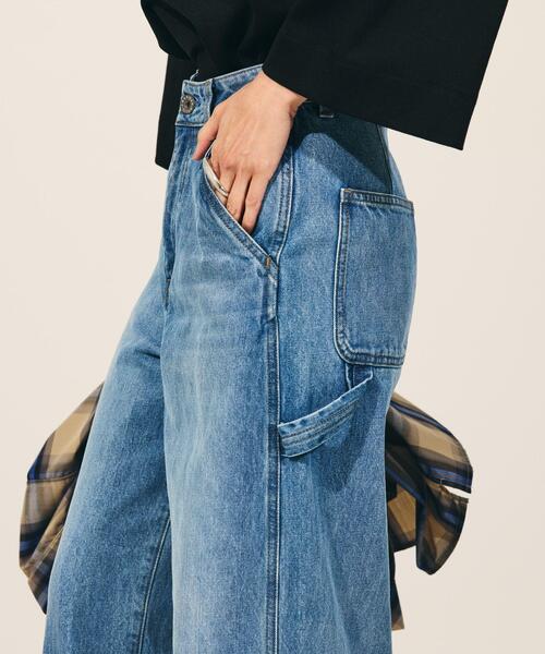 AMERICAN HOLIC（アメリカンホリック）の「ペインターワイドデニム（デニムパンツ・レディース・ライトインディゴブルー・S/M/L/XS）」の8枚目の写真