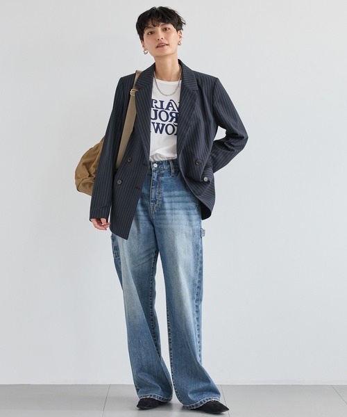 BARNYARDSTORM（バンヤードストーム）の「BARNYARDSTORM / ダブルテーラードジャケット＜セットアップ対応＞（テーラードジャケット・レディース・ネイビー/ベージュ・0/1）」の6枚目の写真