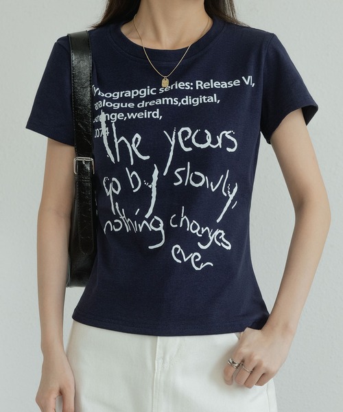 MAISON DE THERESE(メゾン ド テレーズ)の「コットンTシャツ(Tシャツ/カットソー・レディース・ホワイト/グレー/ブラック/ワイン/イエロー/ネイビー・LARGE/MEDIUM)」の4枚目の写真