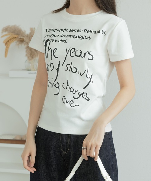 MAISON DE THERESE(メゾン ド テレーズ)の「コットンTシャツ(Tシャツ/カットソー・レディース・ホワイト/グレー/ブラック/ワイン/イエロー/ネイビー・LARGE/MEDIUM)」の3枚目の写真