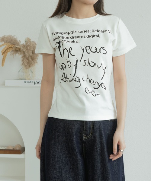 MAISON DE THERESE(メゾン ド テレーズ)の「コットンTシャツ(Tシャツ/カットソー・レディース・ホワイト/グレー/ブラック/ワイン/イエロー/ネイビー・LARGE/MEDIUM)」の8枚目の写真