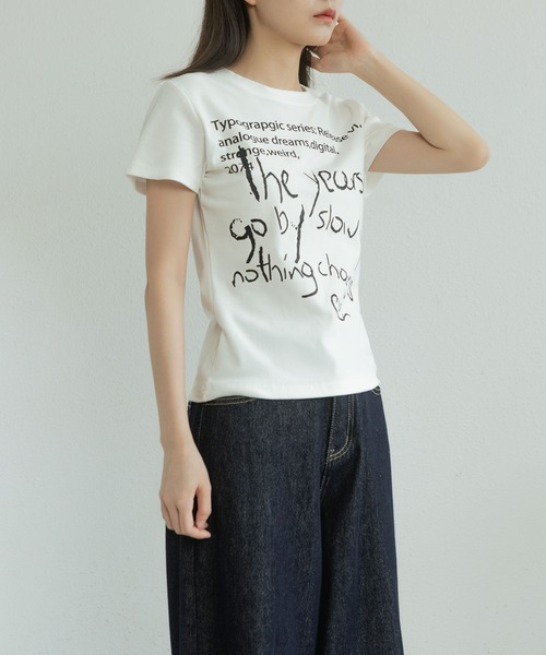 MAISON DE THERESE(メゾン ド テレーズ)の「コットンTシャツ(Tシャツ/カットソー・レディース・ホワイト/グレー/ブラック/ワイン/イエロー/ネイビー・LARGE/MEDIUM)」の9枚目の写真