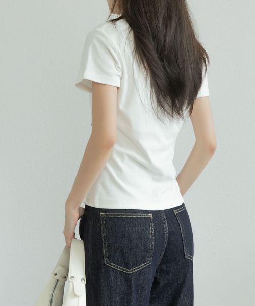 MAISON DE THERESE(メゾン ド テレーズ)の「コットンTシャツ(Tシャツ/カットソー・レディース・ホワイト/グレー/ブラック/ワイン/イエロー/ネイビー・LARGE/MEDIUM)」の12枚目の写真