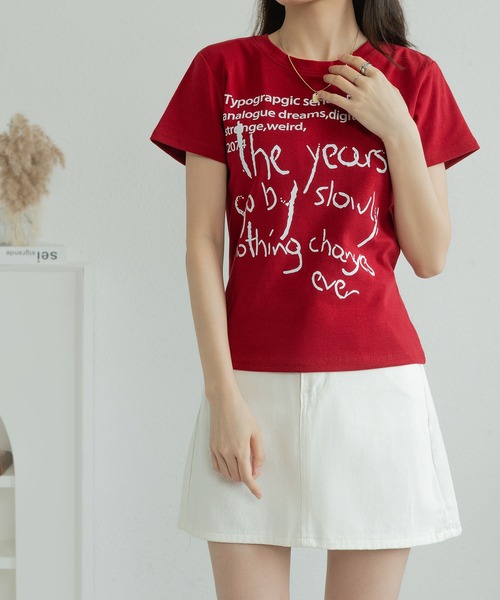 MAISON DE THERESE(メゾン ド テレーズ)の「コットンTシャツ(Tシャツ/カットソー・レディース・ホワイト/グレー/ブラック/ワイン/イエロー/ネイビー・LARGE/MEDIUM)」の17枚目の写真