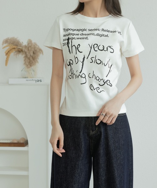 MAISON DE THERESE(メゾン ド テレーズ)の「コットンTシャツ(Tシャツ/カットソー・レディース・ホワイト/グレー/ブラック/ワイン/イエロー/ネイビー・LARGE/MEDIUM)」の7枚目の写真