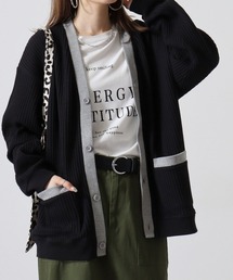 JEMORGAN ビッグワッフル Vネックカーディガン
