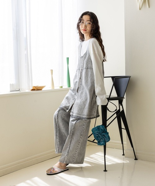 niko and...（ニコアンド）の「COLORマイスターロンTEE（Tシャツ/カットソー・レディース・オフホワイト/グレー/ブラック/グリーン/パープル/オレンジ・LONG/SHORT）」の7枚目の写真