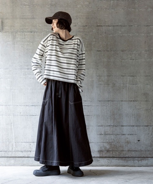 niko and...（ニコアンド）の「COLORマイスターロンTEE（Tシャツ/カットソー・レディース・オフホワイト/グレー/ブラック/グリーン/パープル/オレンジ・LONG/SHORT）」の12枚目の写真