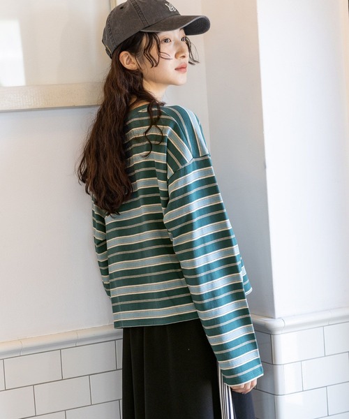 niko and...（ニコアンド）の「COLORマイスターロンTEE（Tシャツ/カットソー・レディース・オフホワイト/グレー/ブラック/グリーン/パープル/オレンジ・LONG/SHORT）」の20枚目の写真