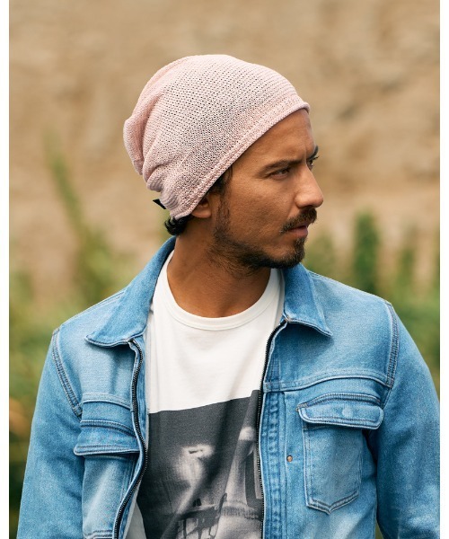 wjk(ダヴルジェイケイ)の「GIMA roll knit beanie(ニットキャップ/ビーニー・メンズ・オフホワイト/トップグレー/ライトピンク・FREE)」の3枚目の写真