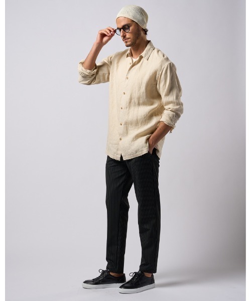 wjk(ダヴルジェイケイ)の「GIMA roll knit beanie(ニットキャップ/ビーニー・メンズ・オフホワイト/トップグレー/ライトピンク・FREE)」の7枚目の写真