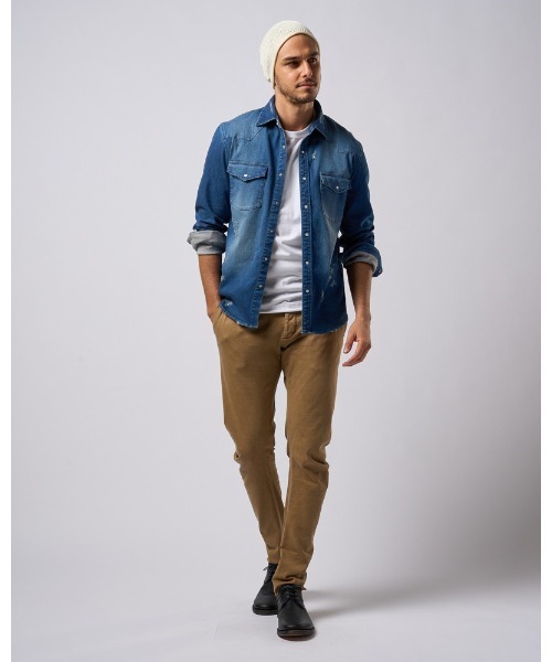 wjk(ダヴルジェイケイ)の「GIMA roll knit beanie(ニットキャップ/ビーニー・メンズ・オフホワイト/トップグレー/ライトピンク・FREE)」の8枚目の写真