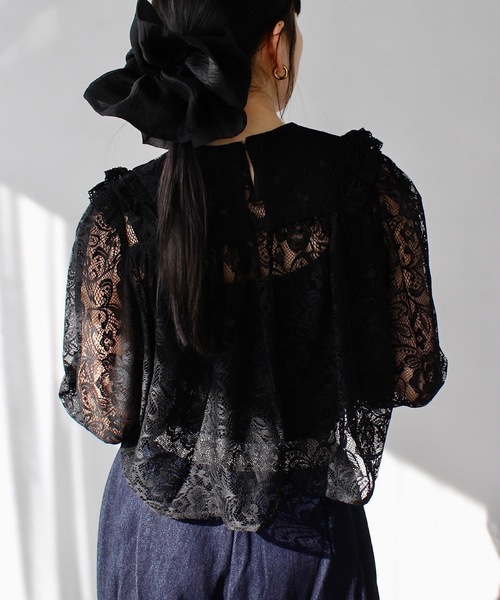 SANSeLF（サンセルフ）の「2way レースブラウス【SANSeLF】 sanw25s001（シャツ/ブラウス・レディース・ホワイト/ブラック・FREE）」の12枚目の写真