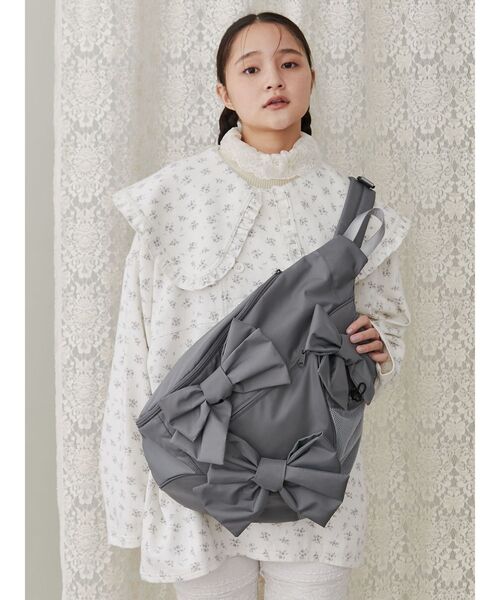 merry jenny（メリージェニー）の「ribbonワンショルダーバッグ（ショルダーバッグ・レディース・ブラック/グレー/オフホワイト・FREE）」の7枚目の写真