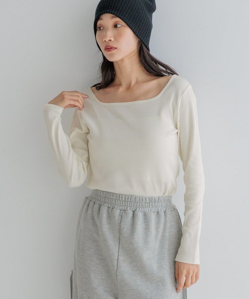 LOWRYS FARM（ローリーズファーム）の「２ＷＡＹリブタイトロングスリーブ　 133775（Tシャツ/カットソー・レディース・ピンク/アイボリー/ブラック/その他/ブルー・FREE）」の2枚目の写真