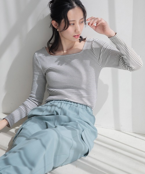 LOWRYS FARM（ローリーズファーム）の「２ＷＡＹリブタイトロングスリーブ　 133775（Tシャツ/カットソー・レディース・ピンク/アイボリー/ブラック/その他/ブルー・FREE）」の5枚目の写真