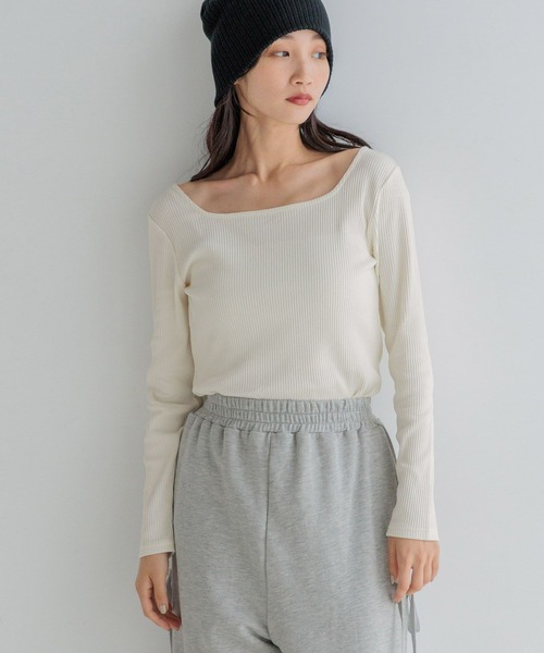 LOWRYS FARM（ローリーズファーム）の「２ＷＡＹリブタイトロングスリーブ　 133775（Tシャツ/カットソー・レディース・ピンク/アイボリー/ブラック/その他/ブルー・FREE）」の9枚目の写真