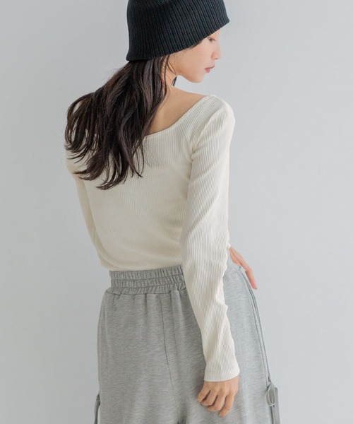 LOWRYS FARM（ローリーズファーム）の「２ＷＡＹリブタイトロングスリーブ　 133775（Tシャツ/カットソー・レディース・ピンク/アイボリー/ブラック/その他/ブルー・FREE）」の11枚目の写真