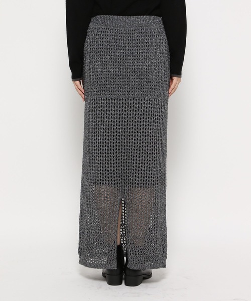 GLOBAL WORK(グローバルワーク)の「メッシュ編みラメIラインスカート/143961(スカート・レディース・シルバー/ブラック・FREE)」の20枚目の写真