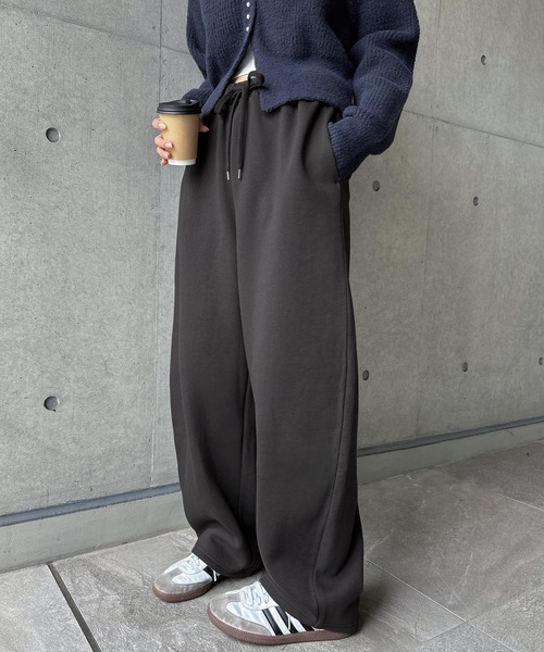 裏起毛スウェットカーブロングパンツ（スウェットパンツ