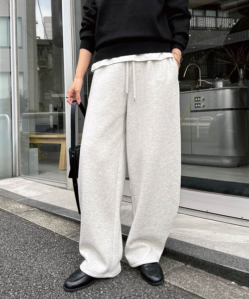 セール】【新色追加】裏起毛スウェットカーブパンツ（スウェットパンツ