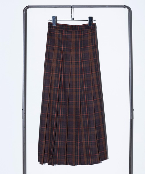 MAISON BREEZE reveur（メゾンブリーズレヴール）の「【MAISON BREEZE reveur】Tartan check pleated long skirt タータンチェック プリーツロングスカート XNN（スカート・レディース・グリーン/ブラウン/ネイビー/ブラック・FREE）」の19枚目の写真