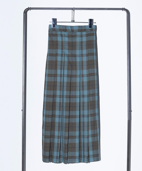 MAISON BREEZE reveur（メゾンブリーズレヴール）の「【MAISON BREEZE reveur】Tartan check pleated long skirt タータンチェック プリーツロングスカート XNN（スカート・レディース・グリーン/ブラウン/ネイビー/ブラック・FREE）」の9枚目の写真
