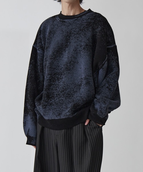 Lui's（ルイス）の「片畦グランジニット（ニット/セーター・メンズ・ボルドー/ブラック/グレー/パープル/ライム/ブルー系その他・FREE）」の4枚目の写真