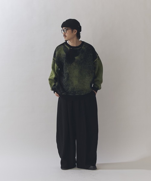 Lui's（ルイス）の「片畦グランジニット（ニット/セーター・メンズ・ボルドー/ブラック/グレー/パープル/ライム・FREE）」の22枚目の写真