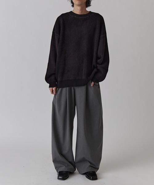 Lui's（ルイス）の「片畦グランジニット（ニット/セーター・メンズ・ボルドー/ブラック/グレー/パープル/ライム・FREE）」の17枚目の写真