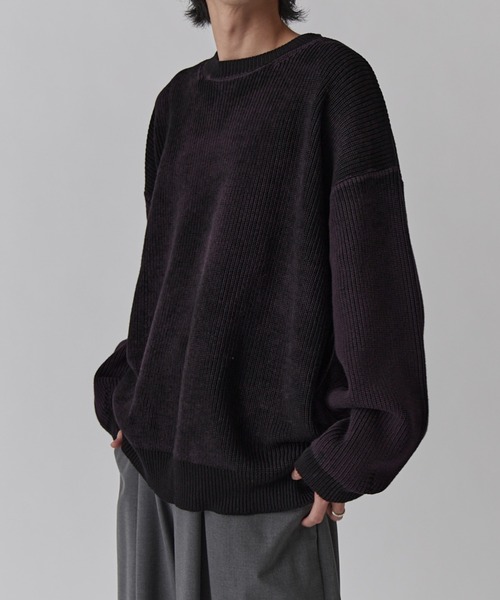 Lui's（ルイス）の「片畦グランジニット（ニット/セーター・メンズ・ボルドー/ブラック/グレー/パープル/ライム・FREE）」の13枚目の写真