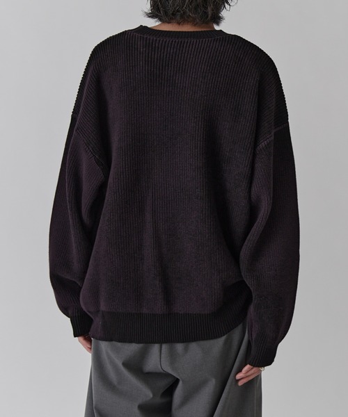 Lui's（ルイス）の「片畦グランジニット（ニット/セーター・メンズ・ボルドー/ブラック/グレー/パープル/ライム・FREE）」の15枚目の写真