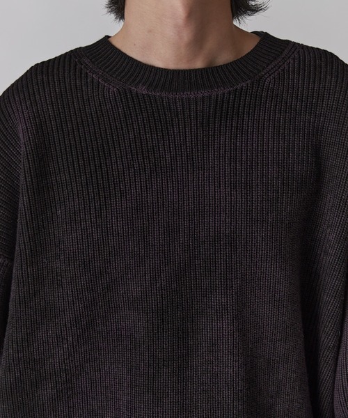 Lui's（ルイス）の「片畦グランジニット（ニット/セーター・メンズ・ボルドー/ブラック/グレー/パープル/ライム・FREE）」の16枚目の写真