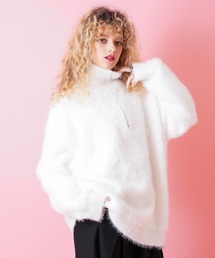 a.p.o.v. スタンドネックハーフジッププルオーバーファーセーター