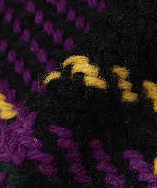 John branigan(ジョンブラニガン)の「john branigan: カラー チェック マフラー 24FW(マフラー・レディース・ライトグレー/ネイビー/パープル・ONE SIZE)」の6枚目の写真