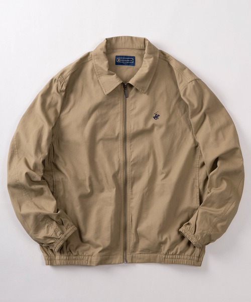 BEVERLY HILLS POLO CLUB（ビバリーヒルズポロクラブ）の「【71】【BEVERLY HILLS POLO CLUB/ビバリーヒルズポロクラブ】ワンポイントロゴ刺繍 コットンツイル ハリントンジャケット スイングトップ（ブルゾン・メンズ・ダークネイビー/ベージュ/カーキ/ベージュ系/ブラック系/カーキ系・L/M/XL）」の3枚目の写真