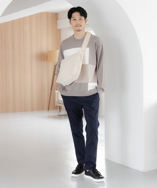 GLOBAL WORK(グローバルワーク)の「メルティ切り替えプルオーバー/116373(ニット/セーター・メンズ・ブラック/グレイッシュベージュ・LARGE/SMALL/X-LARGE/MEDIUM)」の3枚目の写真