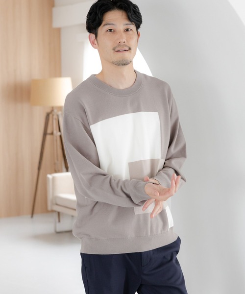 GLOBAL WORK(グローバルワーク)の「メルティ切り替えプルオーバー/116373(ニット/セーター・メンズ・ブラック/グレイッシュベージュ・LARGE/SMALL/X-LARGE/MEDIUM)」の5枚目の写真