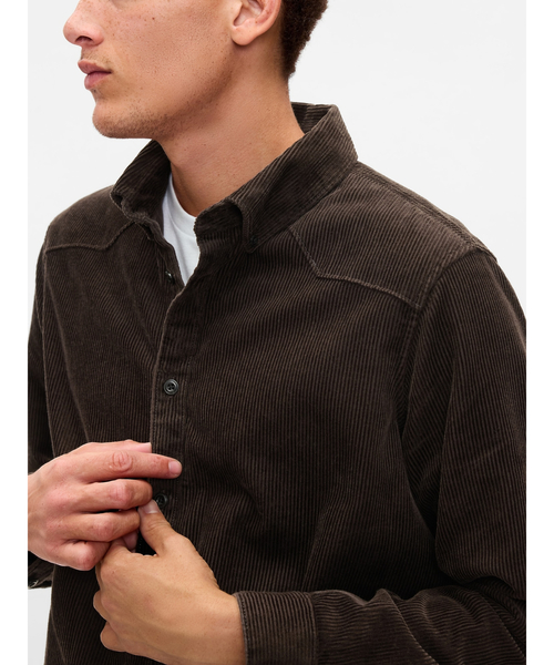 GAP（ギャップ）の「コーデュロイ ウェスタンシャツ（シャツ/ブラウス・メンズ・グリーン/ブラウン・L/S/XL/M/XS）」の4枚目の写真