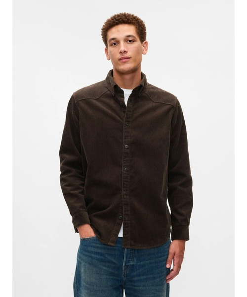 GAP（ギャップ）の「コーデュロイ ウェスタンシャツ（シャツ/ブラウス・メンズ・グリーン/ブラウン・L/S/XL/M/XS）」の2枚目の写真