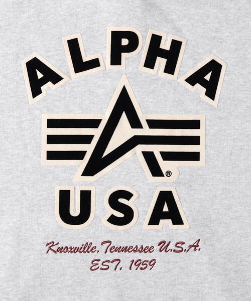 Alpha Industries（アルファインダストリーズ）の「ALPHA(アルファ)【メンズ】バックフライングパーカー（パーカー・メンズ・グレー/ブラック・XL/L/M）」の5枚目の写真